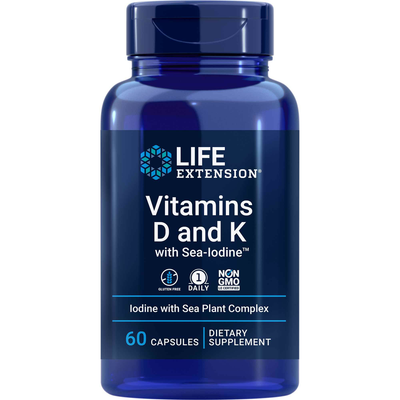 Life Extension Vitamins D & K with Sea-Iodine 60 caps