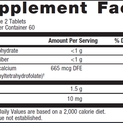 Metagenics Arginine Plus 120 T Supplement Facts 
