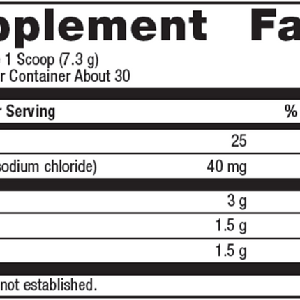 Metagenics BCAAs Orange Mango 30 servings Supplement Facts 