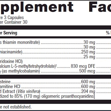 Metagenics Ceralin Forte 90 C Supplement Facts 