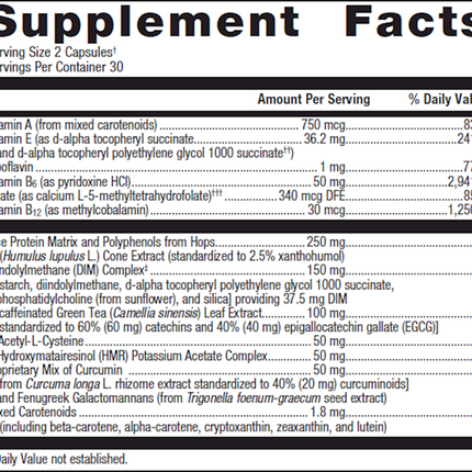Metagenics EstroFactors 60 C Supplement Facts