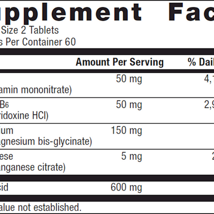 Metagenics Fibroplex 120 T Supplement Facts 