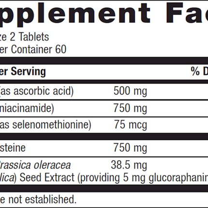 Metagenics GlutaClear 120 T Supplement Facts