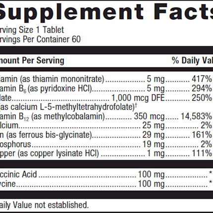 Metagenics Hemagenics 60 T Supplement Facts 