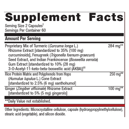 Metagenics Inflavonoid Intensive Care 120 C Supplement Facts 