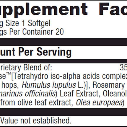 Metagenics Kaprex 20 SG Supplement Facts 