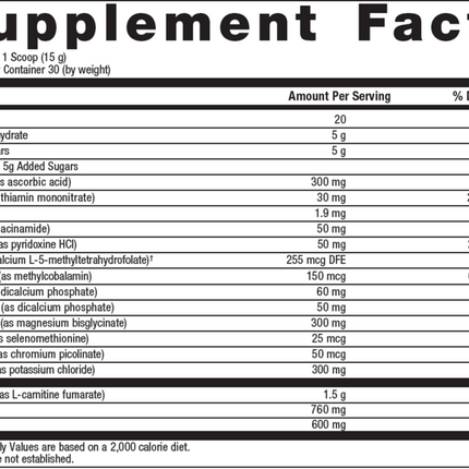 Metagenics MitoVive - 30 servings Supplement Facts 