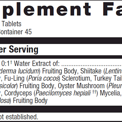 Metagenics Mycotaki 90 T Supplement Facts