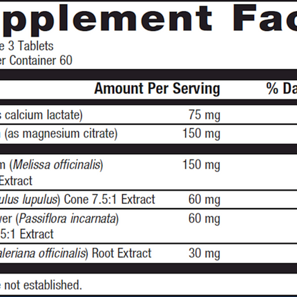 Meta genics MyoCalm Plus 180 T Supplement Facts