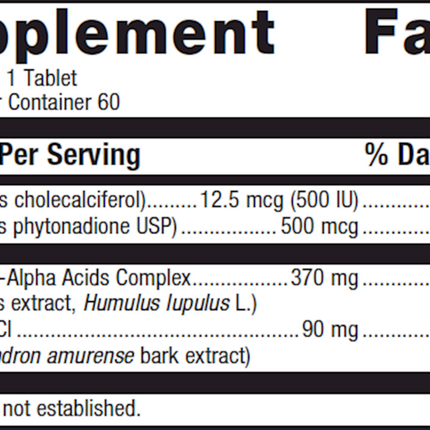Metagenics Ostera 60 T Supplement Facts