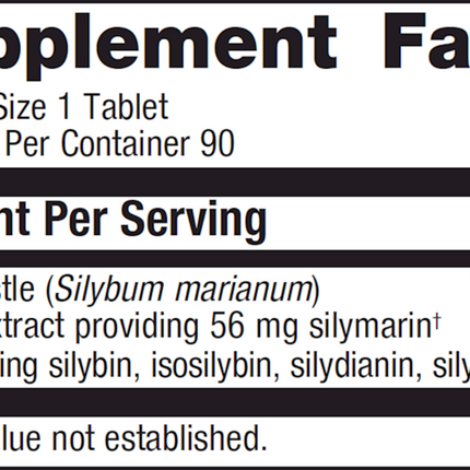 Metagenics Silymarin 80 90 T Supplement Facts 