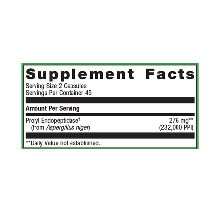 Metagenics SpectraZyme Gluten Digest 90 C Supplement Facts 