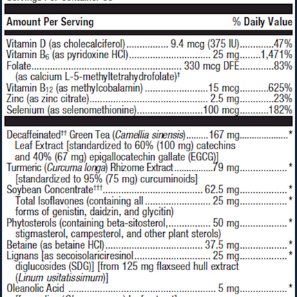 Metagenics Testralin 60 T Supplement Facts 
