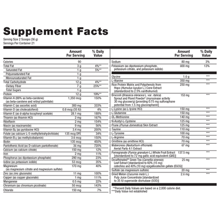 Metagenics UltraClear RENEW Vanilla - 21 servings Supplement Facts 