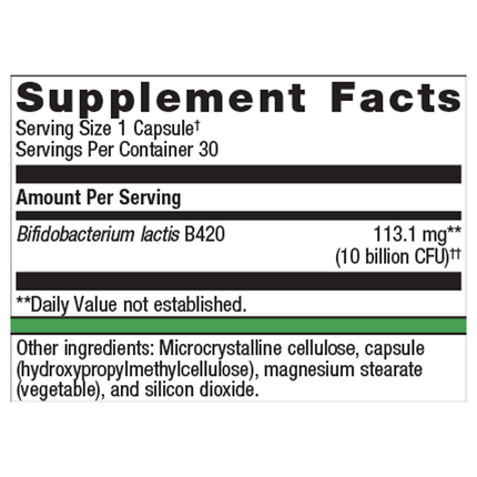Metagenics UltraFlora Control 30 C Supplement Facts 
