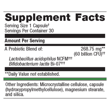 Metagenics UltraFlora IB 30 C Supplement Facts 