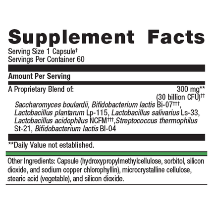 Metagenics UltraFlora Spectrum 60C Supplement Facts 