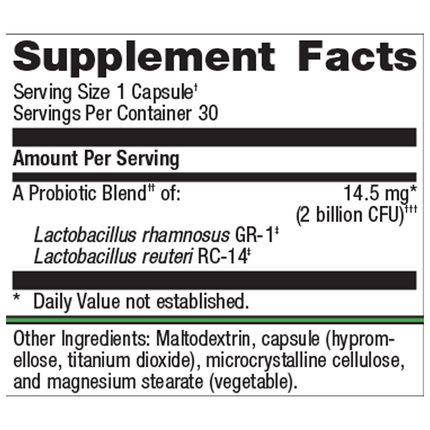 Metagenics UltraFlora Womens 30 C Supplement Facts 