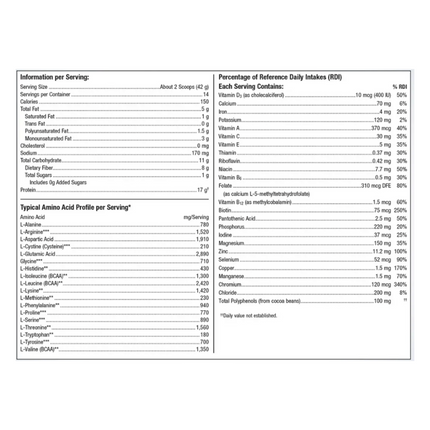 Metagenics UltraMeal Advanced Protein French Vanilla - 14 servings Supplement Facts