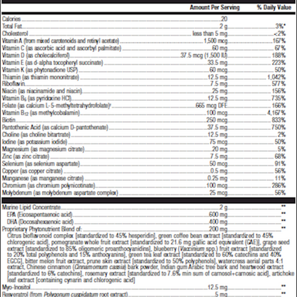 Metagenics Wellness Essentials - 30 packets Supplement Facts