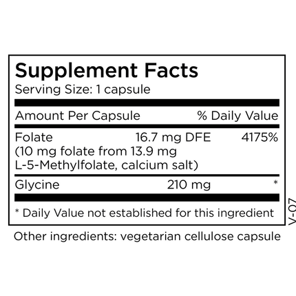 MethylPro-L-Methylfolate-10-mg-30-caps Supplement Facts