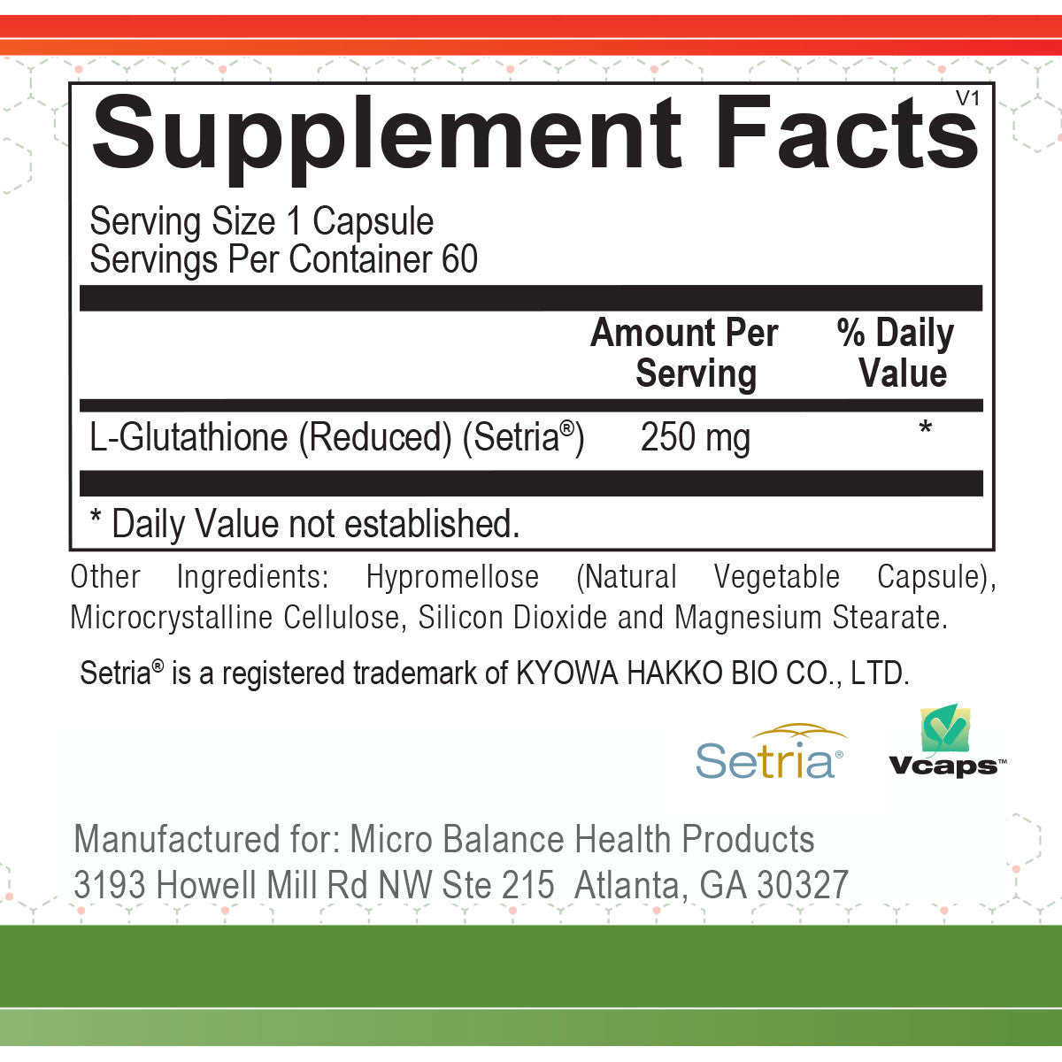 Micro Balance L-Glutathione 60 caps | VitaLiving Micro Balance L-Glutathione 60 caps | VitaLiving