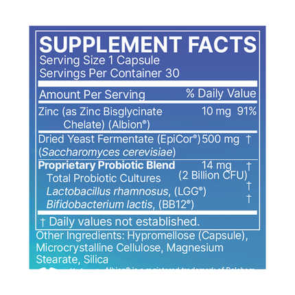 Microbiome Labs EpicDefense 30 caps Supplement Facts
