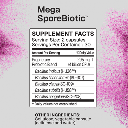 Microbiome Labs MegaSporeBiotic - 60 capsules Supplement Facts