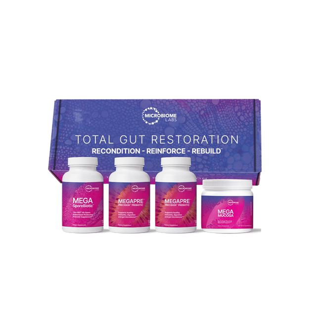  Microbiome Labs Total Gut Restoration #3 (MegaPre Capsule + MegaMucosa Powder) 3 Month Supply