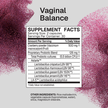 Microbiome Labs Vaginal Balance 60 caps Supplement Facts