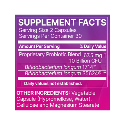 Microbiome Labs Zenbiome DUAL  Supplement Facts 