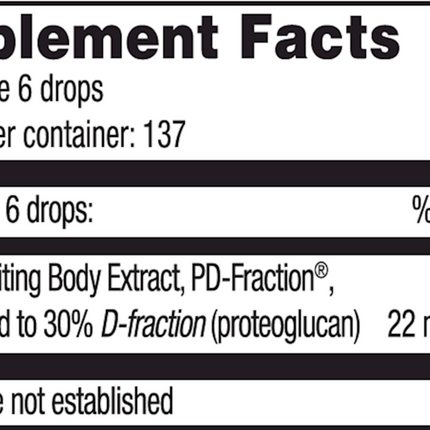 Mushroom Wisdom Grifron -Pro Maitake D Fraction 30 ml Supplement Facts 