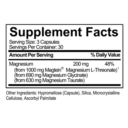 Natural Stacks Magtech 90 vegcaps Supplement Facts