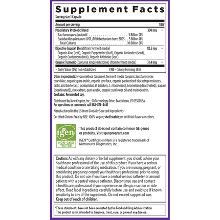 New Chapter All-Flora Probiotic 60 vegcaps Supplement Facts