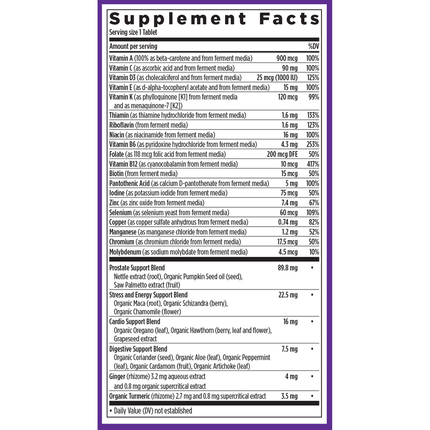 New Chapter Every Man's One Daily 40+ 72tabs Supplement Facts