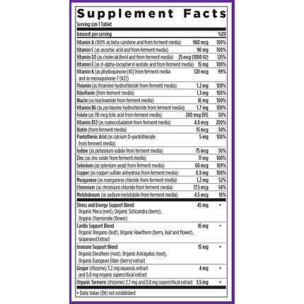 New Chapter Every Man's One Daily 96 tabs Supplement Facts
