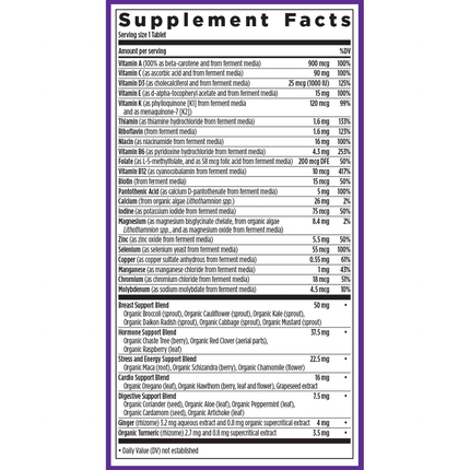 New Chapter Every Woman's One Daily 40+ 72 tabs Supplement Facts