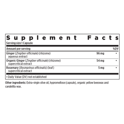 New Chapter Ginger Force 30 liquid vegcaps Supplement Facts