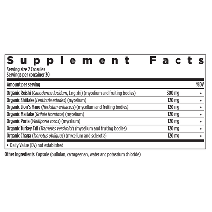 New Chapter Immune Support Reishi & Shitake 60 caps Supplement Facts
