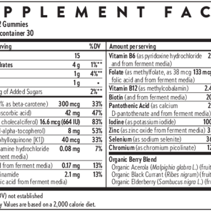 New Chapter Kid's Multivitamin Gummies 60 ct Supplement Facts
