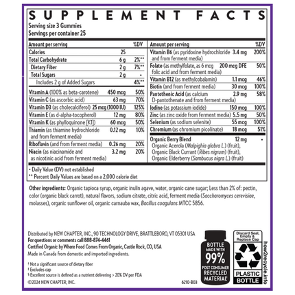 New Chapter Men's Multivitamin 75 Gummies Supplement Facts