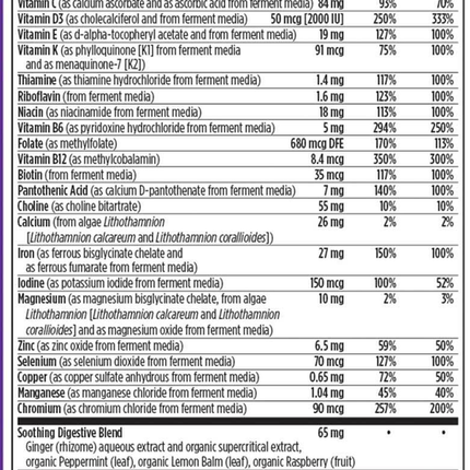 New Chapter Prenatal One Daily 35+ 30 tabs Supplement Facts