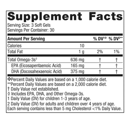 Nordic Naturals Children's DHA Xtra 90 softgels Supplement Facts