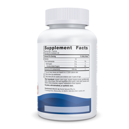 Nordic Naturals CoQ10 Gummies 60 ct Supplement Facts