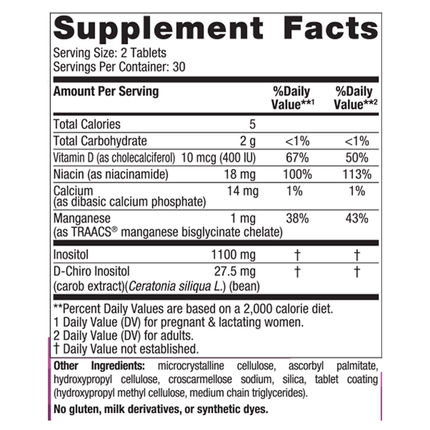 Nordic Naturals Fertility Support 60t Supplement Facts