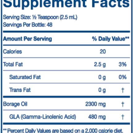Nordic Naturals Nordic Naturals Nordic GLA 4 fl oz Supplement Facts