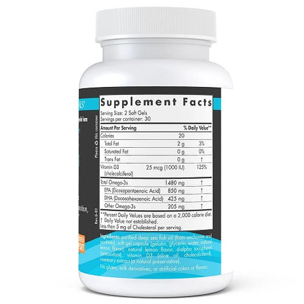 Nordic Naturals Ultimate Omega-D3 Sport 60 softgels Supplement Facts