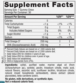 Nordic Naturals Zero Sugar Children's DHA Veg 30c Supplement Facts
