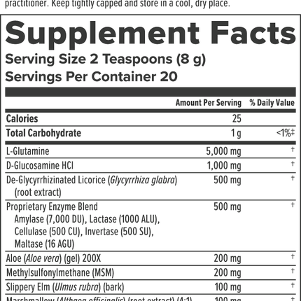 Nutra BioGenesis Intestinal Support Complex 160 gms Supplement Facts