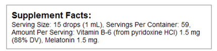 Nutra BioGenesis Liposomal Melatonin Drops 2 oz Supplement Facts 